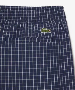 Lacoste Swimwear-Men'S Recycled Polyester Checked Swim Trunks