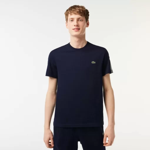 Lacoste T-Shirts-Men'S Regular Fit Logo Stripe T-Shirt