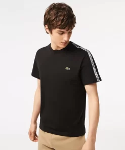 Lacoste T-Shirts-Men'S Regular Fit Logo Stripe T-Shirt