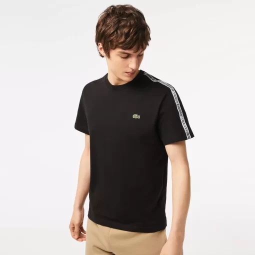 Lacoste T-Shirts-Men'S Regular Fit Logo Stripe T-Shirt