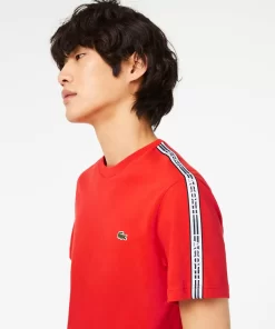 Lacoste T-Shirts-Men'S Regular Fit Logo Stripe T-Shirt