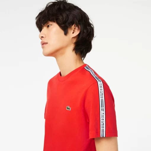 Lacoste T-Shirts-Men'S Regular Fit Logo Stripe T-Shirt