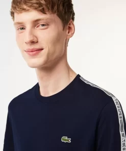 Lacoste T-Shirts-Men'S Regular Fit Logo Stripe T-Shirt