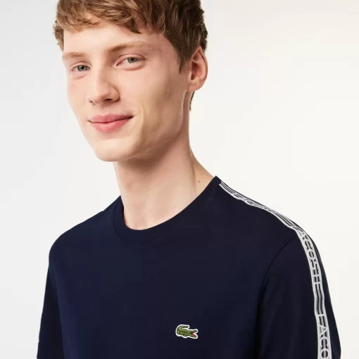 Lacoste T-Shirts-Men'S Regular Fit Logo Stripe T-Shirt