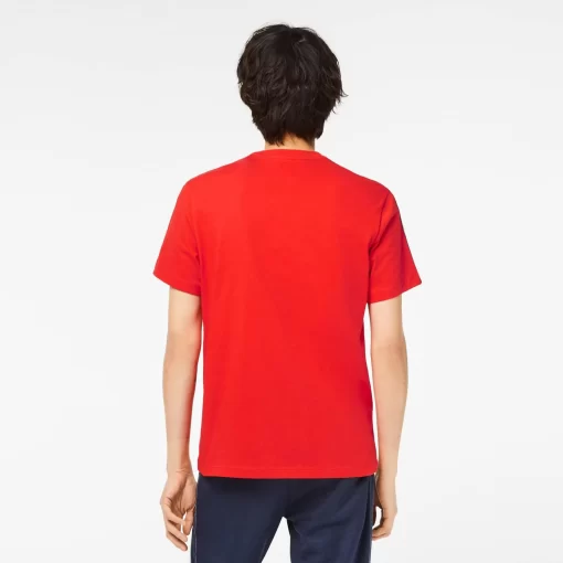 Lacoste T-Shirts-Men'S Regular Fit Logo Stripe T-Shirt