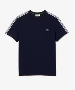 Lacoste T-Shirts-Men'S Regular Fit Logo Stripe T-Shirt