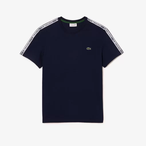 Lacoste T-Shirts-Men'S Regular Fit Logo Stripe T-Shirt