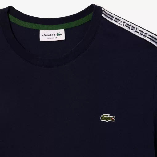 Lacoste T-Shirts-Men'S Regular Fit Logo Stripe T-Shirt