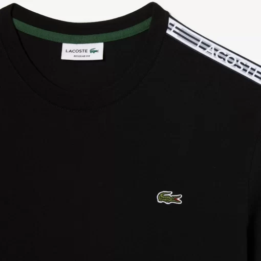 Lacoste T-Shirts-Men'S Regular Fit Logo Stripe T-Shirt