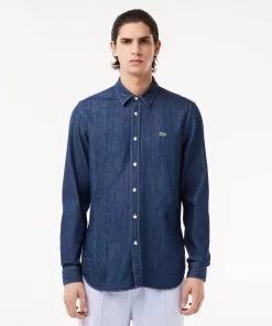 Lacoste Shirts-Men'S Regular Fit Organic Cotton Denim Shirt