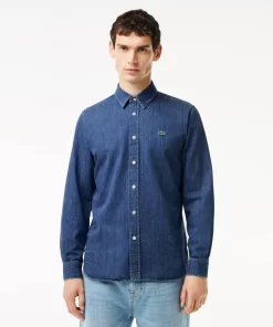 Lacoste Shirts-Men'S Regular Fit Organic Cotton Denim Shirt