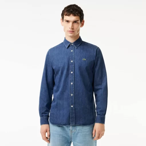 Lacoste Shirts-Men'S Regular Fit Organic Cotton Denim Shirt