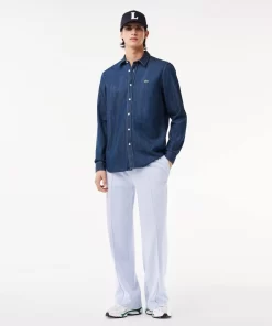 Lacoste Shirts-Men'S Regular Fit Organic Cotton Denim Shirt