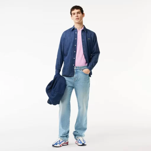 Lacoste Shirts-Men'S Regular Fit Organic Cotton Denim Shirt