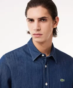 Lacoste Shirts-Men'S Regular Fit Organic Cotton Denim Shirt