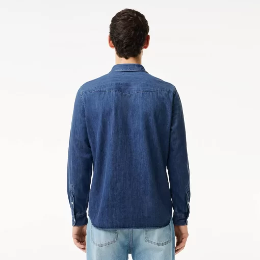 Lacoste Shirts-Men'S Regular Fit Organic Cotton Denim Shirt