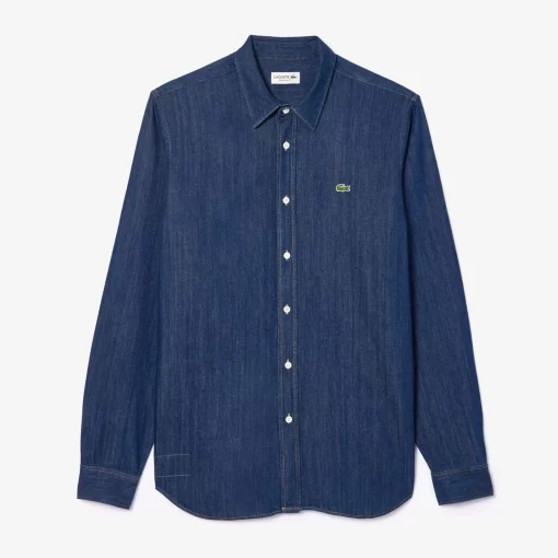 Lacoste Shirts-Men'S Regular Fit Organic Cotton Denim Shirt