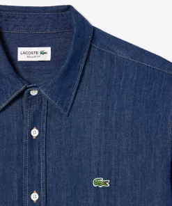 Lacoste Shirts-Men'S Regular Fit Organic Cotton Denim Shirt