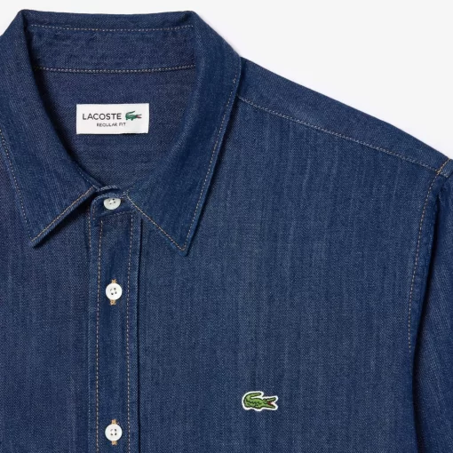 Lacoste Shirts-Men'S Regular Fit Organic Cotton Denim Shirt