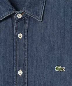 Lacoste Shirts-Men'S Regular Fit Organic Cotton Denim Shirt