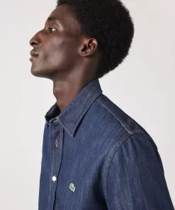 Lacoste Shirts-Men'S Regular Fit Organic Cotton Denim Shirt