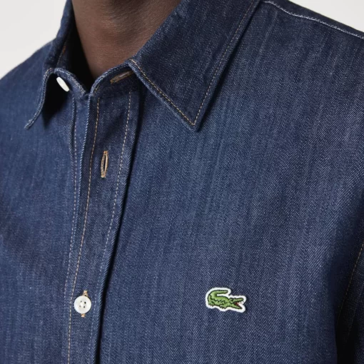 Lacoste Shirts-Men'S Regular Fit Organic Cotton Denim Shirt