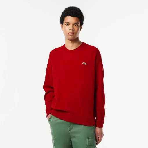 Lacoste Knitwear-Men'S Relaxed Fit Crew Neck Wool Sweater