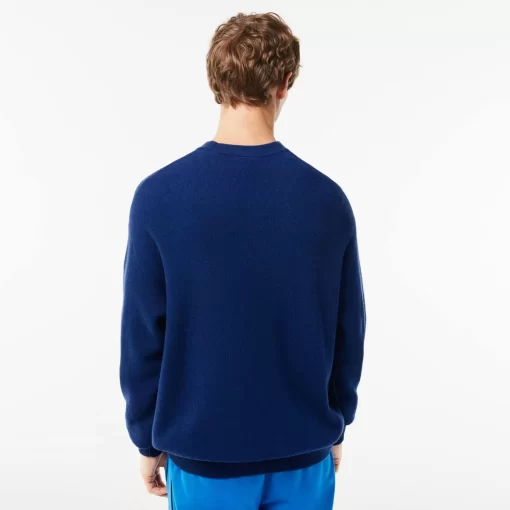 Lacoste Knitwear-Men'S Relaxed Fit Crew Neck Wool Sweater