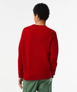 Lacoste Knitwear-Men'S Relaxed Fit Crew Neck Wool Sweater