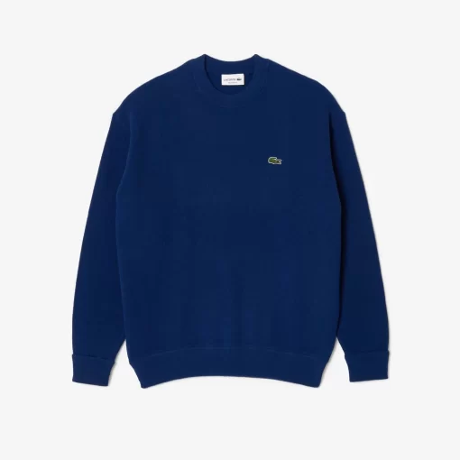 Lacoste Knitwear-Men'S Relaxed Fit Crew Neck Wool Sweater