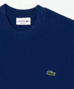 Lacoste Knitwear-Men'S Relaxed Fit Crew Neck Wool Sweater