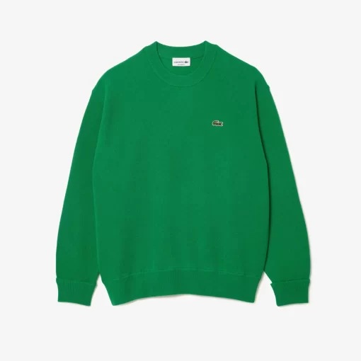 Lacoste Knitwear-Men'S Relaxed Fit Crew Neck Wool Sweater