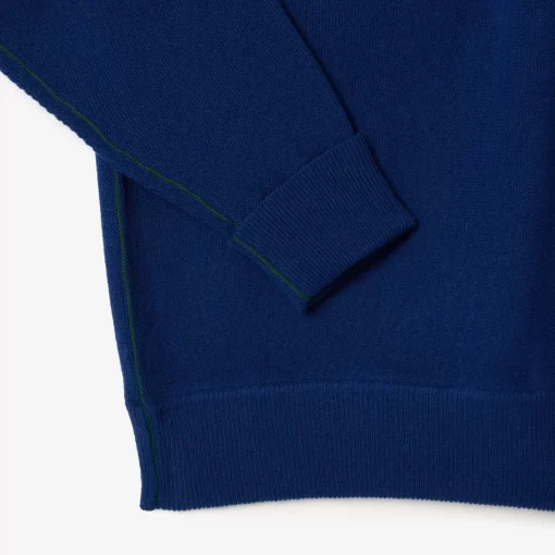 Lacoste Knitwear-Men'S Relaxed Fit Crew Neck Wool Sweater