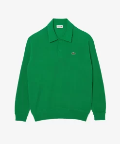 Lacoste Knitwear-Men'S Relaxed Fit Polo Shirt Collar Wool Sweater