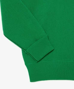 Lacoste Knitwear-Men'S Relaxed Fit Polo Shirt Collar Wool Sweater