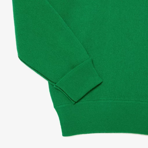 Lacoste Knitwear-Men'S Relaxed Fit Polo Shirt Collar Wool Sweater