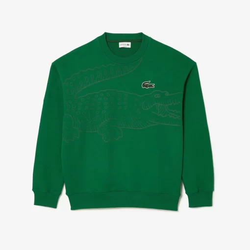 Lacoste Sweatshirts-Men'S Round Neck Loose Fit Croc Print Jogger Sweatshirt