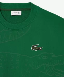 Lacoste Sweatshirts-Men'S Round Neck Loose Fit Croc Print Jogger Sweatshirt