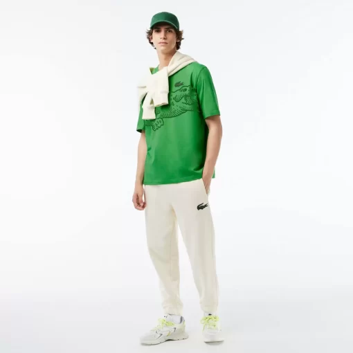 Lacoste T-Shirts-Men'S Round Neck Loose Fit Crocodile Print T-Shirt