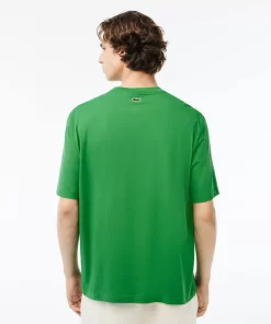 Lacoste T-Shirts-Men'S Round Neck Loose Fit Crocodile Print T-Shirt