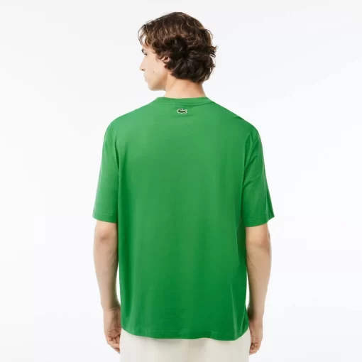 Lacoste T-Shirts-Men'S Round Neck Loose Fit Crocodile Print T-Shirt