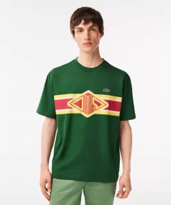 Lacoste T-Shirts-Men'S Round Neck Loose Fit Printed T-Shirt