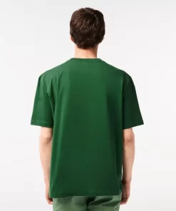 Lacoste T-Shirts-Men'S Round Neck Loose Fit Printed T-Shirt