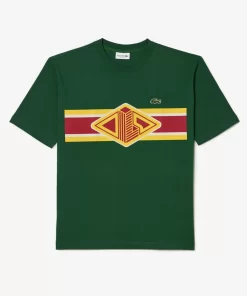 Lacoste T-Shirts-Men'S Round Neck Loose Fit Printed T-Shirt