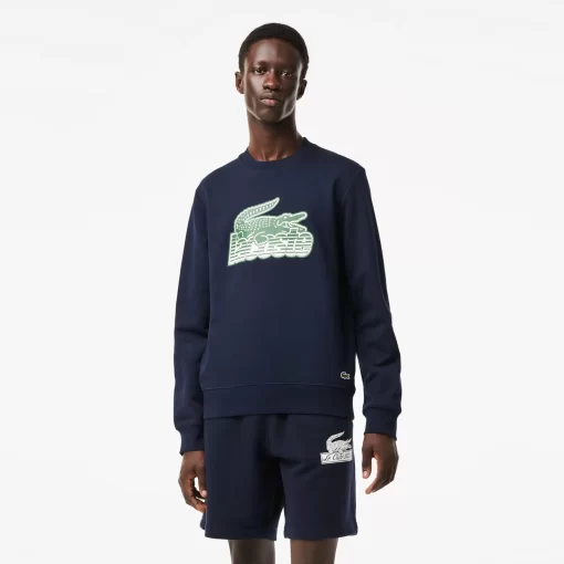 Lacoste Sweatshirts-Men'S Round Neck Unbrushed Fleece Sweatshirt