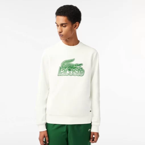 Lacoste Sweatshirts-Men'S Round Neck Unbrushed Fleece Sweatshirt