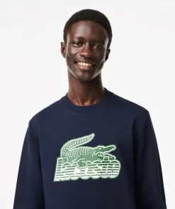 Lacoste Sweatshirts-Men'S Round Neck Unbrushed Fleece Sweatshirt