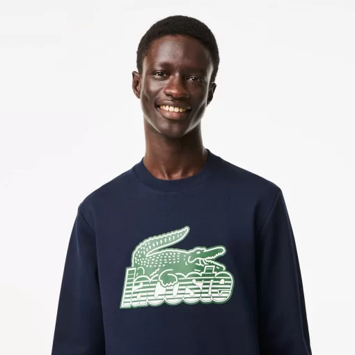 Lacoste Sweatshirts-Men'S Round Neck Unbrushed Fleece Sweatshirt