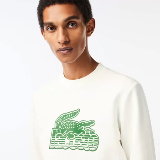 Lacoste Sweatshirts-Men'S Round Neck Unbrushed Fleece Sweatshirt