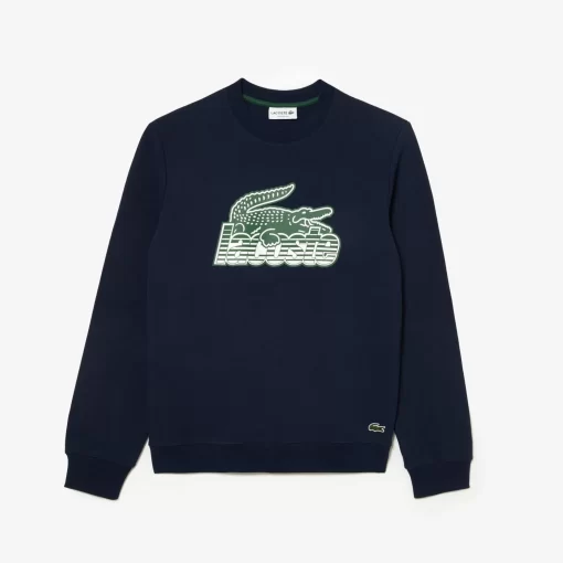 Lacoste Sweatshirts-Men'S Round Neck Unbrushed Fleece Sweatshirt